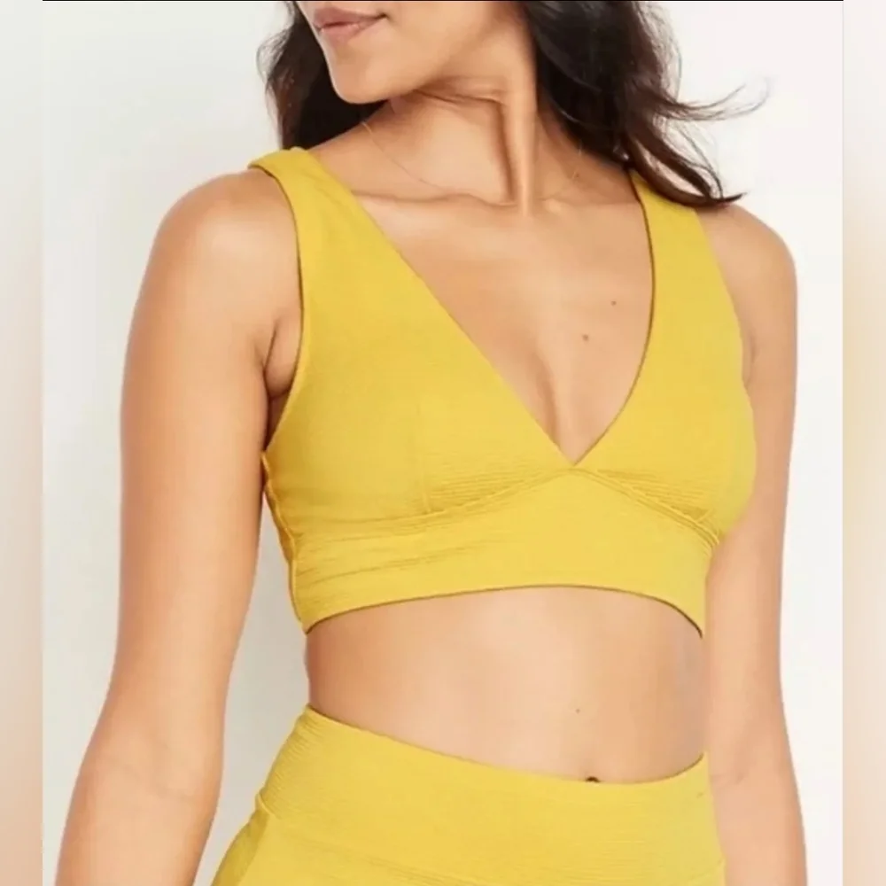Stylish Yellow V-Neck Swim Or Casual Top Size Large By Old Navy